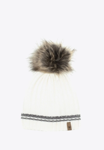 Czapka damska z puszystym pomponem WITTCHEN 97-HF-003-08