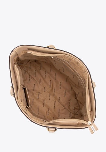 Brązowo-beżowa shopperka z monogramem WITTCHEN 99-4Y-207-4