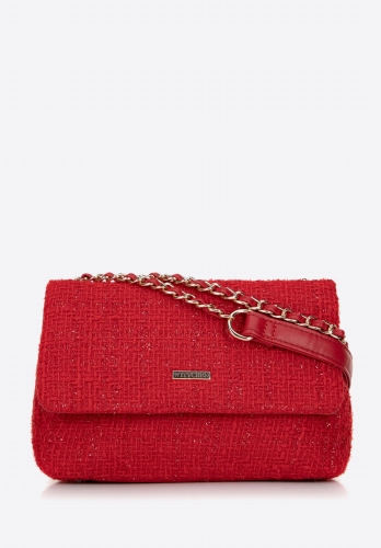 Czerwona minitorebka z tkaniny bouclé WITTCHEN 99-4Y-424-3
