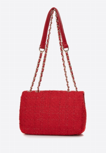 Czerwona minitorebka z tkaniny bouclé WITTCHEN 99-4Y-424-3