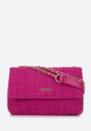 Różowa minitorebka z tkaniny bouclé WITTCHEN 99-4Y-424-P