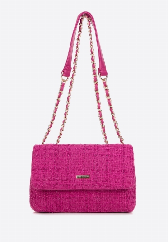 Różowa minitorebka z tkaniny bouclé WITTCHEN 99-4Y-424-P