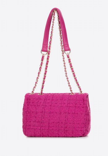 Różowa minitorebka z tkaniny bouclé WITTCHEN 99-4Y-424-P