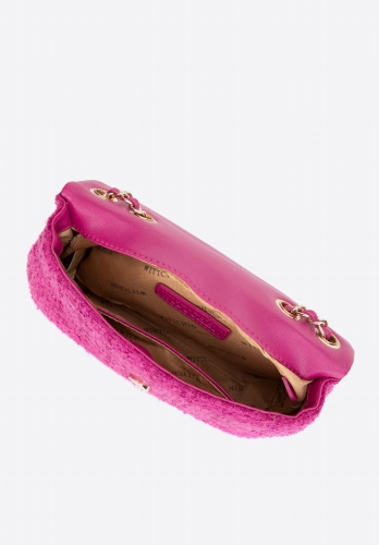Różowa minitorebka z tkaniny bouclé WITTCHEN 99-4Y-424-P