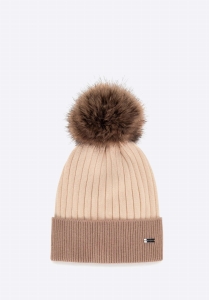 Czapka damska z puszystym pomponem WITTCHEN 99-HF-030-4