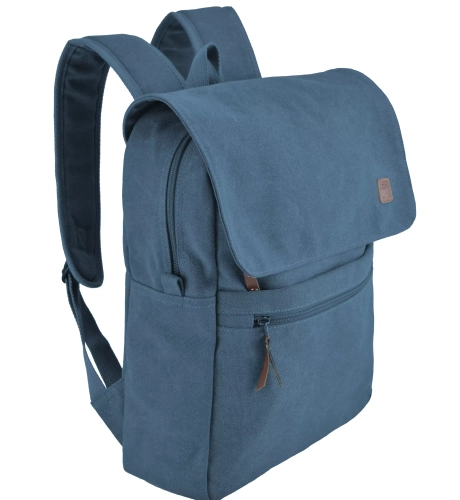 Turkusowy plecak miejski Semi Line Canvas z kieszenią na laptopa J4922-2