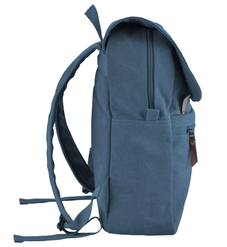 Turkusowy plecak miejski Semi Line Canvas z kieszenią na laptopa J4922-2