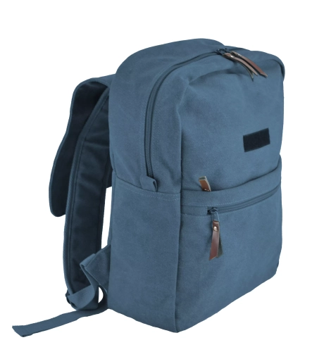 Turkusowy plecak miejski Semi Line Canvas z kieszenią na laptopa J4922-2