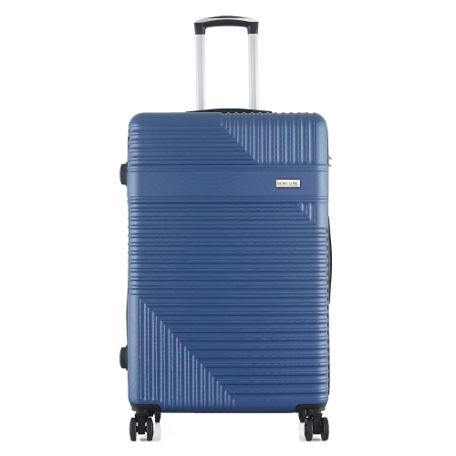 Duża walizka podróżna 28" ABS Semi Line T5759-4 twarda granatowa