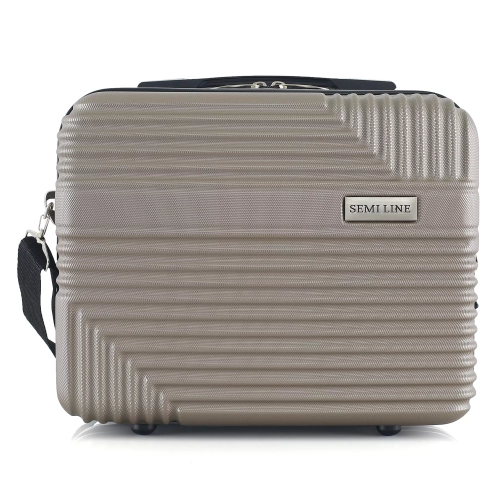 Kosmetyczka twarda 14"  ABS Semi Line ABS T5760-1 beżowa