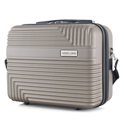 Kosmetyczka twarda 14"  ABS Semi Line ABS T5760-1 beżowa