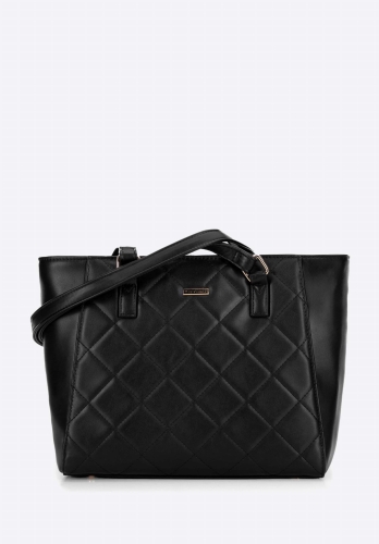 Czarna pikowana shopperka z ekoskóry WITTCHEN 29-4Y-608-1
