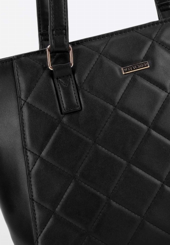 Czarna pikowana shopperka z ekoskóry WITTCHEN 29-4Y-608-1