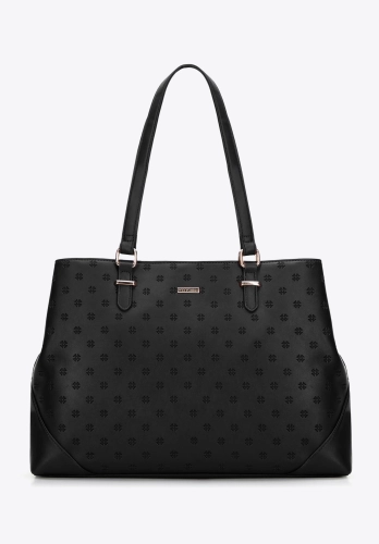 Duża czarna shopperka z kieszenią na laptopa 15" WITTCHEN 99-4Y-206-1