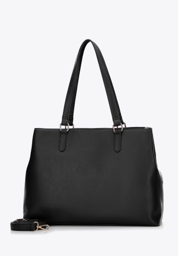 Duża czarna shopperka z kieszenią na laptopa 15" WITTCHEN 99-4Y-206-1
