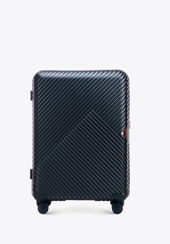 Średnia granatowa walizka z polikarbonu WITTCHEN 56-3P-842-90