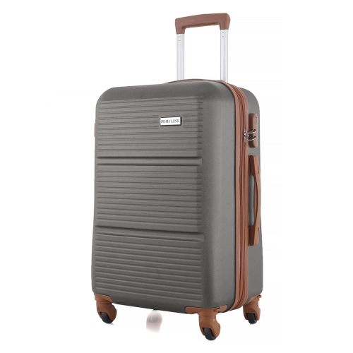 Średnia twarda walizka 24” ABS Semi LineT5711-2 poszerzana grafitowa