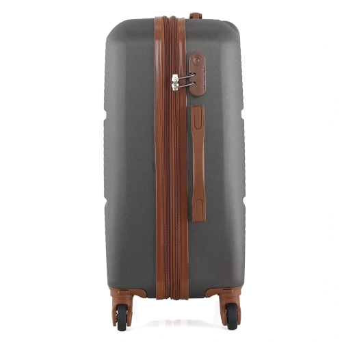 Średnia twarda walizka 24” ABS Semi LineT5711-2 poszerzana grafitowa