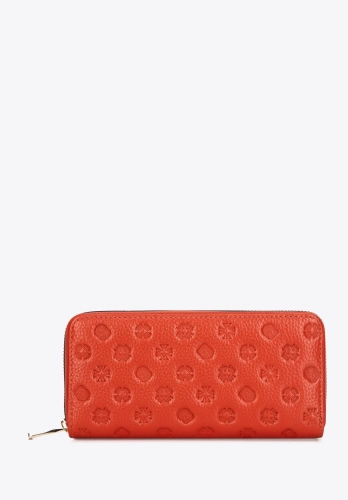 Duży portfel damski ze skóry z tłoczonym monogramem WITTCHEN 99-1E-364-6
