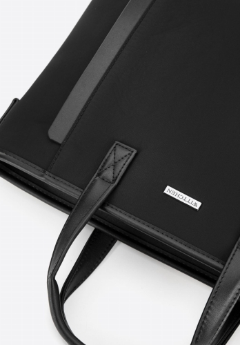 Męska czarna torba na laptopa 13” z ozdobną wstawką WITTCHEN 99-3P-005-1