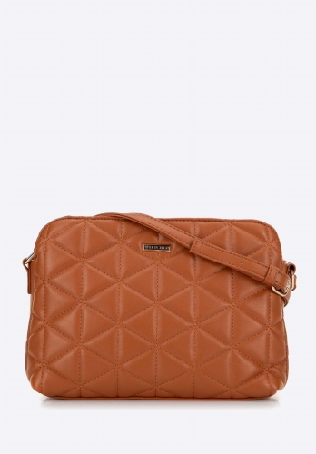 Elegancka torebka crossbody z ekoskóry pikowana w trójkąty WITTCHEN 99-4Y-605-5