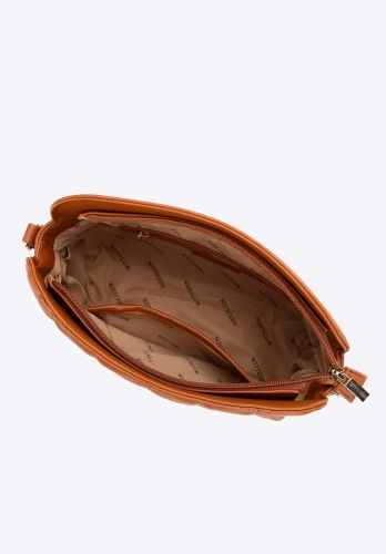 Elegancka torebka crossbody z ekoskóry pikowana w trójkąty WITTCHEN 99-4Y-605-5