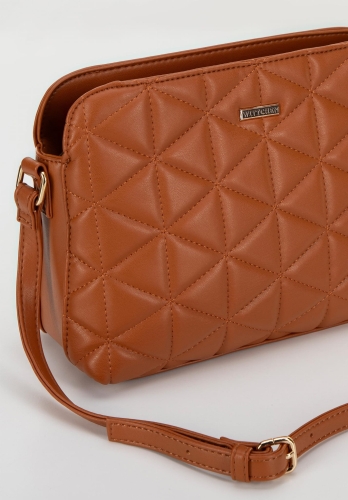 Elegancka torebka crossbody z ekoskóry pikowana w trójkąty WITTCHEN 99-4Y-605-5