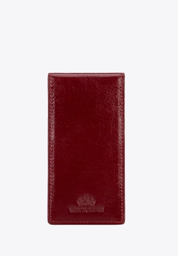Etui na karty kredytowe skórzane z wieloma przegródkami czerwone 21-2-170-L30