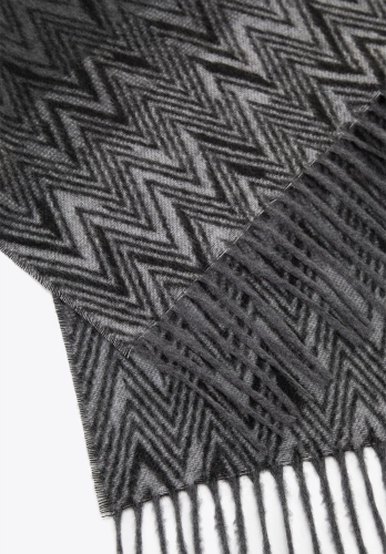Męski szal jodełka WITTCHEN 100-7M-005-X8 szaro - czarny