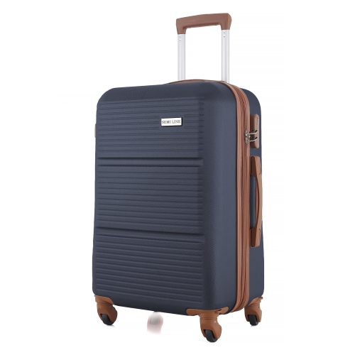 Duża twarda walizka 28" ABS Semi Line T5713-3 poszerzana granatowa