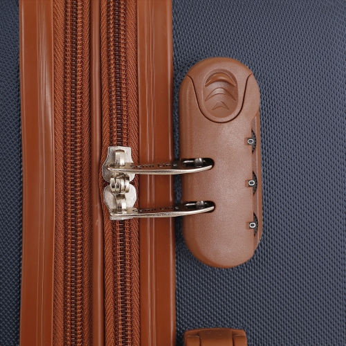 Średnia twarda walizka 24” ABS Semi Line T5713-2  poszerzana granatowa