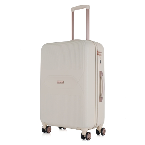 Średnia twarda walizka 24” ABS Semi Line T5786-2 lekka ecru