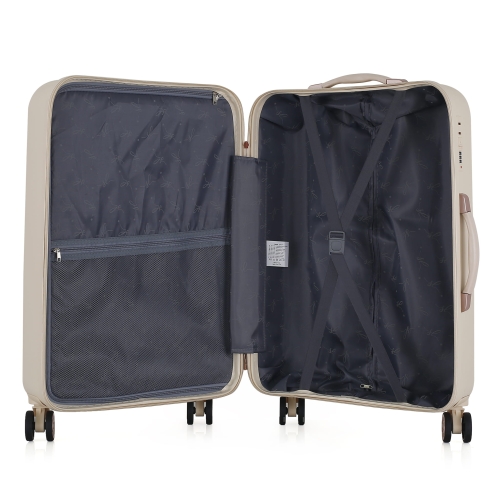 Średnia twarda walizka 24” ABS Semi Line T5786-2 lekka ecru