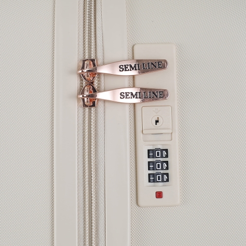 Średnia twarda walizka 24” ABS Semi Line T5786-2 lekka ecru