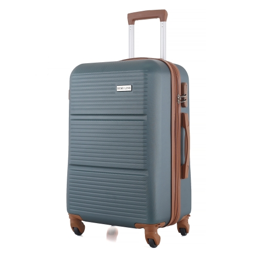 Duża twarda poszerzalna walizka 28” T5712-3  ciemno-zielona  Semi Line