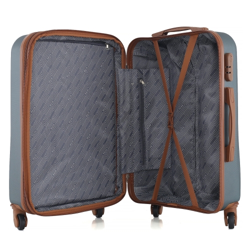 Duża twarda poszerzalna walizka 28” T5712-3  ciemno-zielona  Semi Line