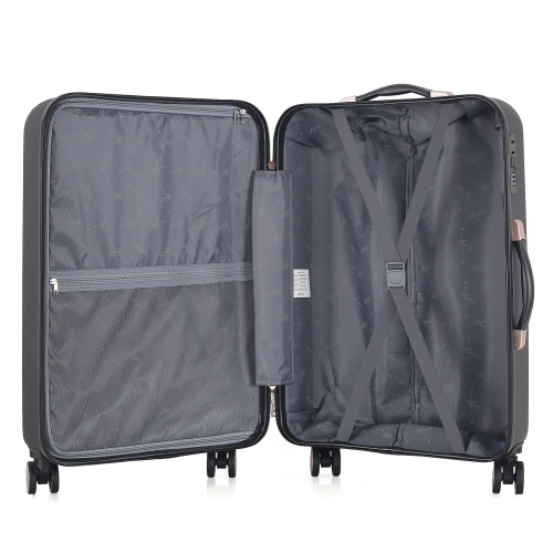 Średnia twarda walizka 24” ABS Semi Line T5787-2 czarna