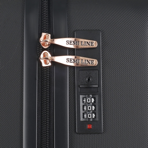 Średnia twarda walizka 24” ABS Semi Line T5787-2 czarna