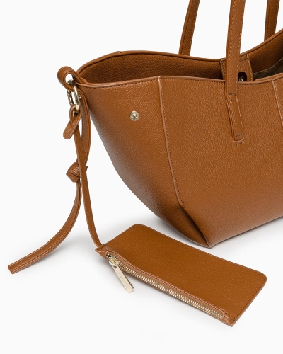 Brązowa shopperka ze skóry ekologicznej PUCCINI BK1251004D-2