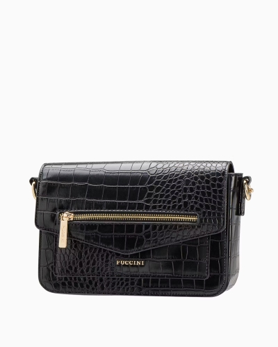 Czarna listonoszka z łańcuszkiem PUCCINI BK2231186M-1