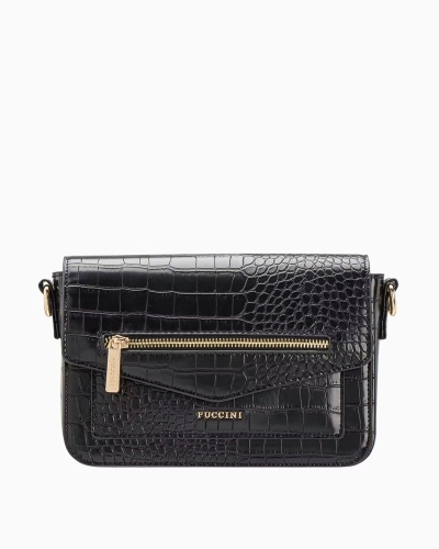 Czarna listonoszka z łańcuszkiem PUCCINI BK2231186M-1