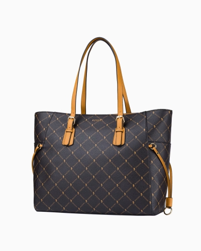 Duża brązowa shopperka PUCCINI BLXP0002 2 klasyczna z monogramem