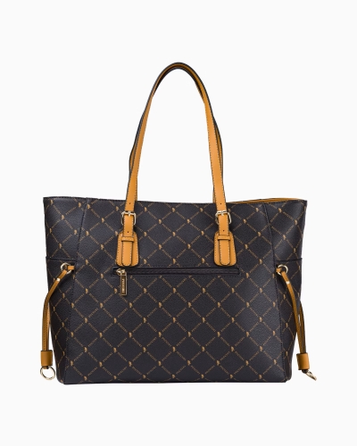 Duża brązowa shopperka PUCCINI BLXP0002 2 klasyczna z monogramem