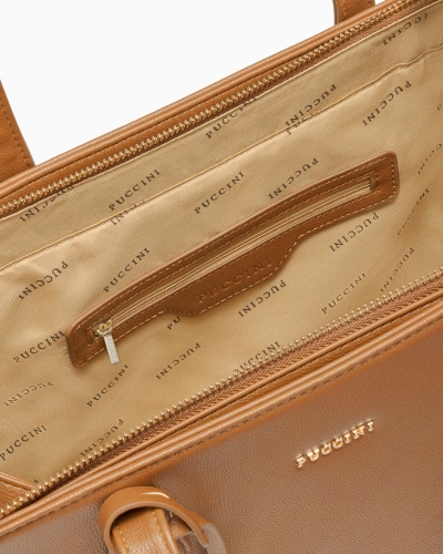 Elegancka shopperka PUCCINI BML040D-2 duża A4 brązowa