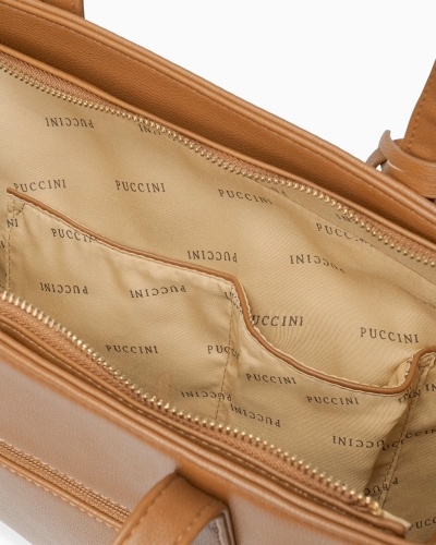 Elegancka shopperka PUCCINI BML040D-2 duża A4 brązowa