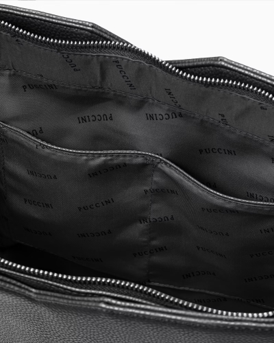 Czarna shopperka damska PUCCINI BML053D-1 A4 z wycięciami