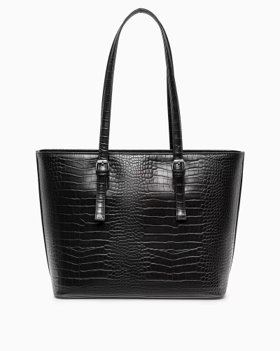 Shopperka z ekoskóry crocco PUCCINI BML054D-1 czarna A4