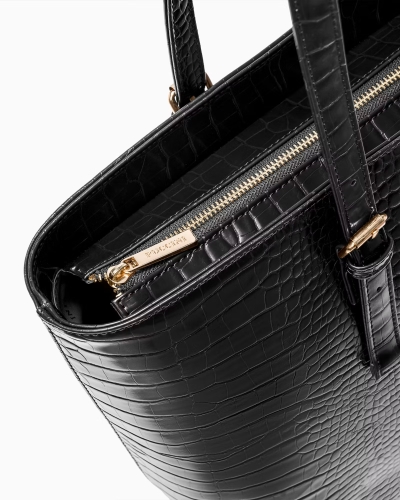 Shopperka z ekoskóry crocco PUCCINI BML054D-1 czarna A4