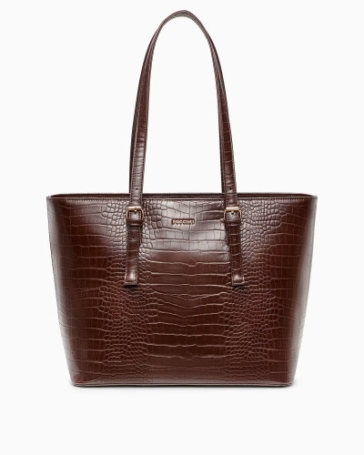 Shopperka z ekoskóry crocco PUCCINI BML054D-2 brązowa A4