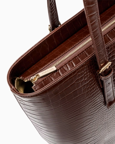 Shopperka z ekoskóry crocco PUCCINI BML054D-2 brązowa A4